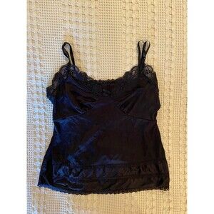 Underscore Black Camisole Lacey Silky Feel No Underwire Adjustable Strap Size 38
